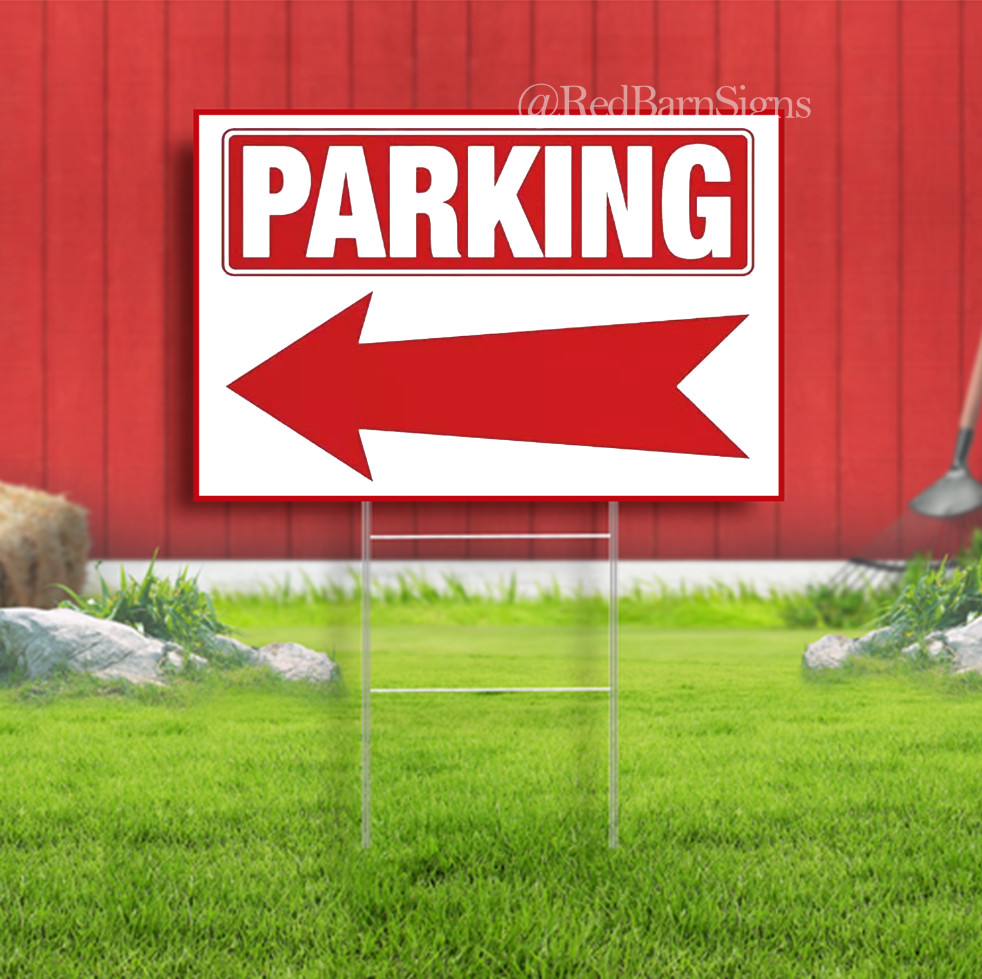 Parking Arrow Yard Sign Complete Kit with Stakes