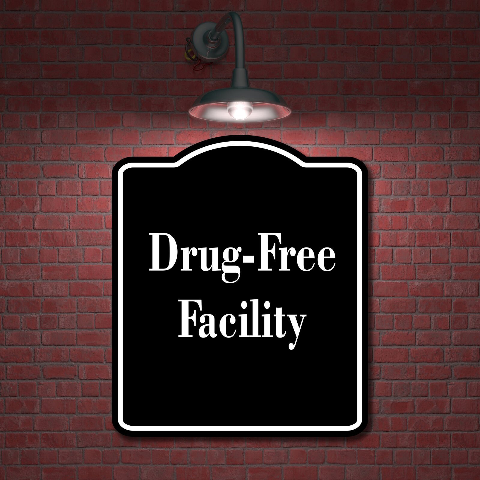 Drug-Free Facility BLACK Aluminum Composite Sign