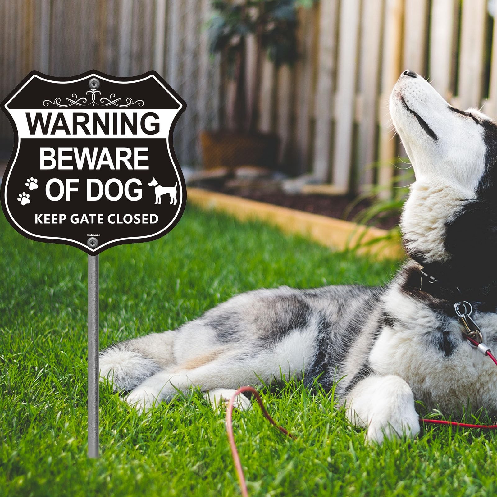 Beware of Dog Signs for Fence, Warning Aluminum Sign Beware of Dog, Keep Gate…