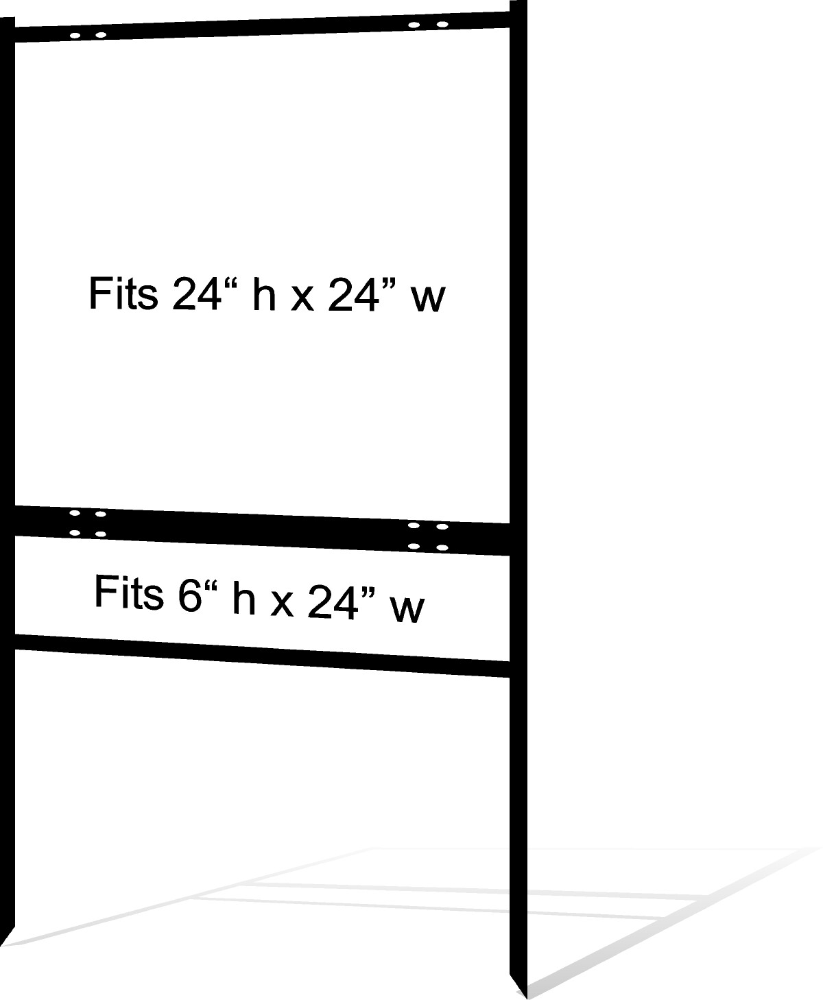 Real Estate Yard Sign Metal Frame, 24 x 24 Slide-In (1) Rider, Black (Pack of 1)