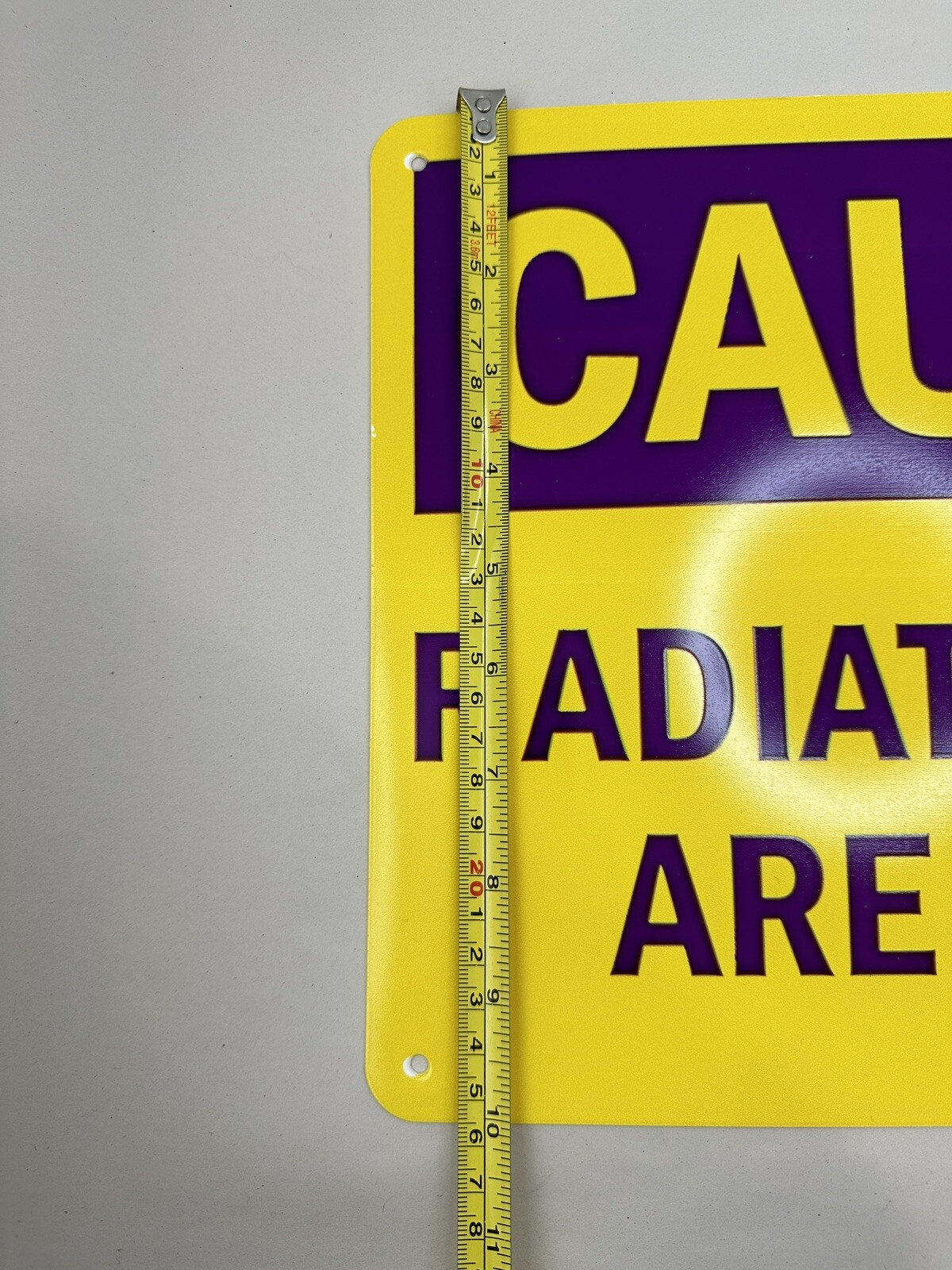 New Caution Radiation Area Sign Rigid Plastic Sign Room Decoration 10”x14”