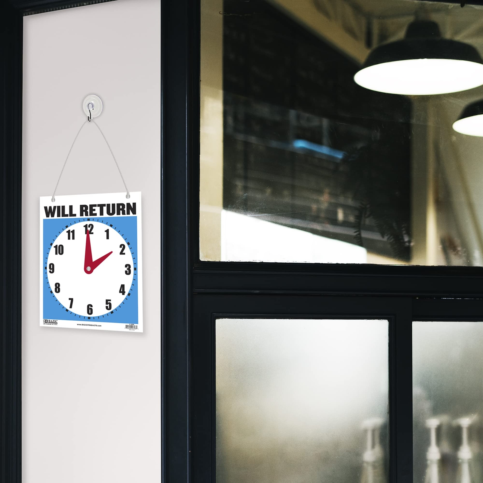 Open Sign 7.5″x9″, Clock Will Return Will be Back, Double Sides Plastic Signs