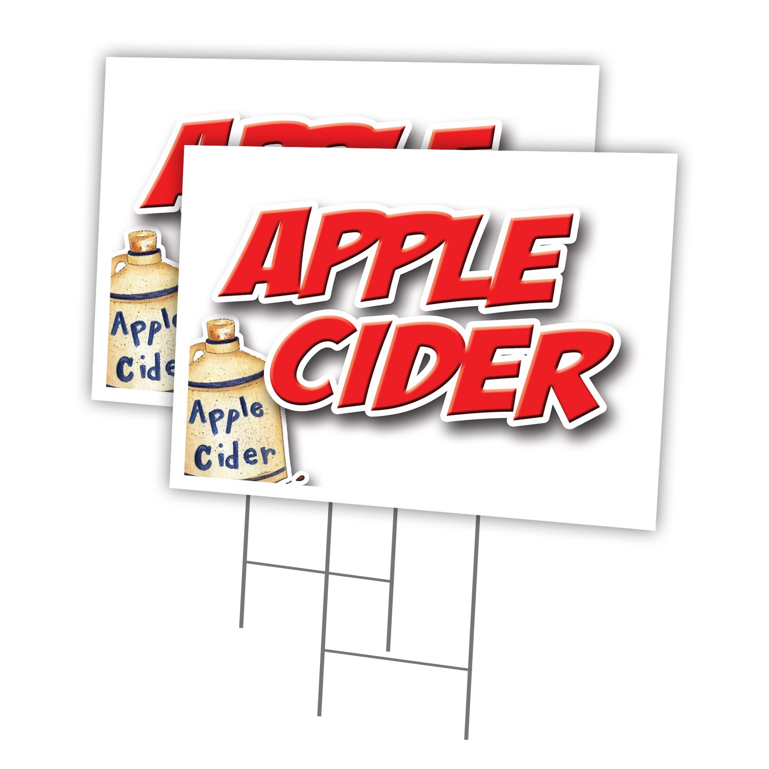 Apple Cider Multi-Pack of Yard Signs & Stake outdoor plastic coroplast window