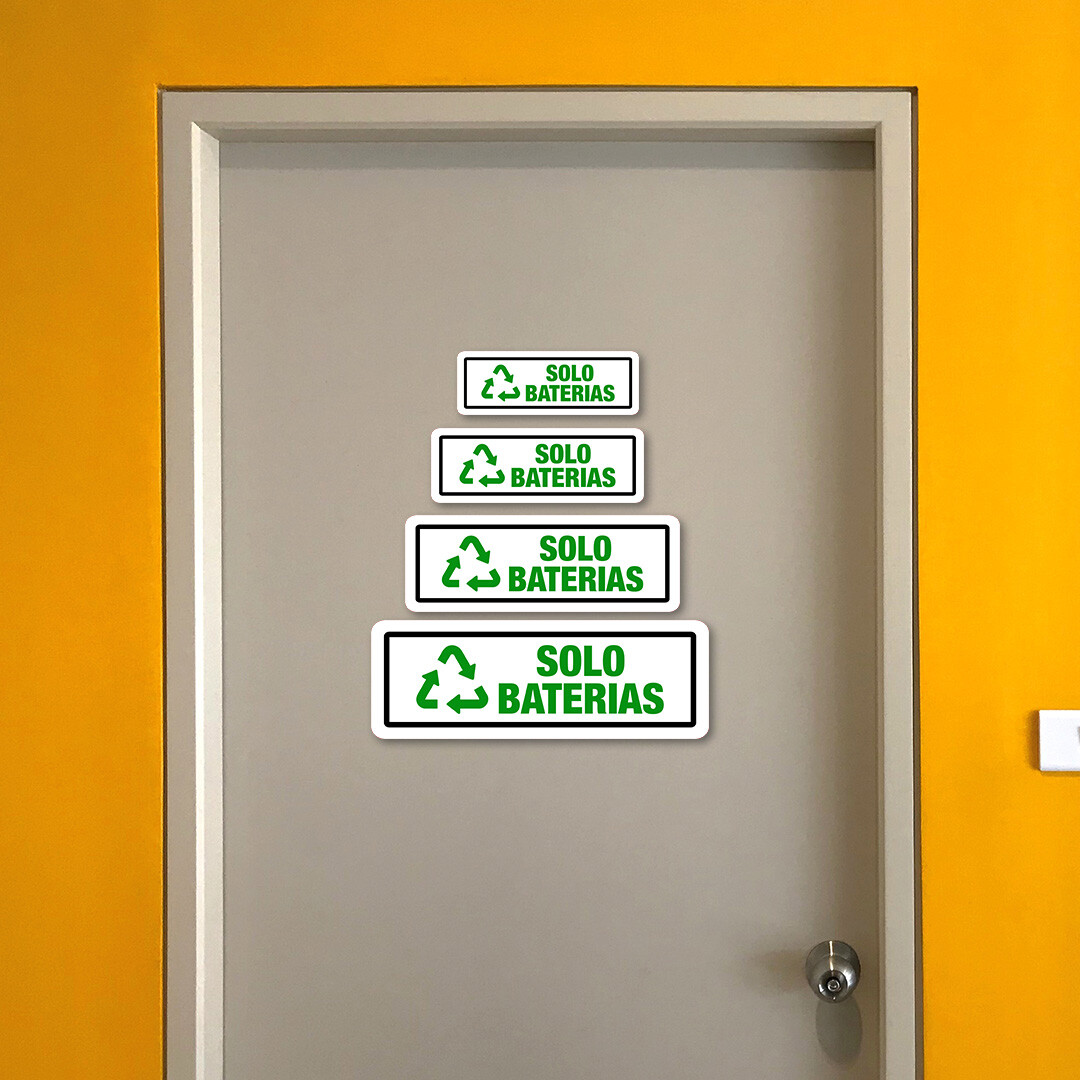Standard Plus Solo Baterias Door or Wall Sign | Spanish Business Signage