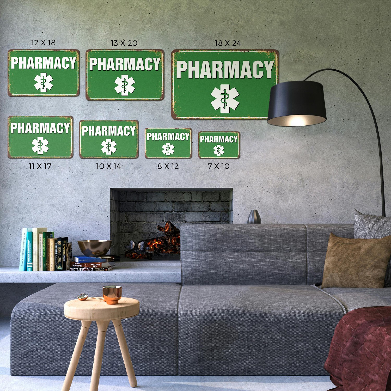 Pharmacy Street Sign Remedies Right Ahead Durable Perfect for shop Counters