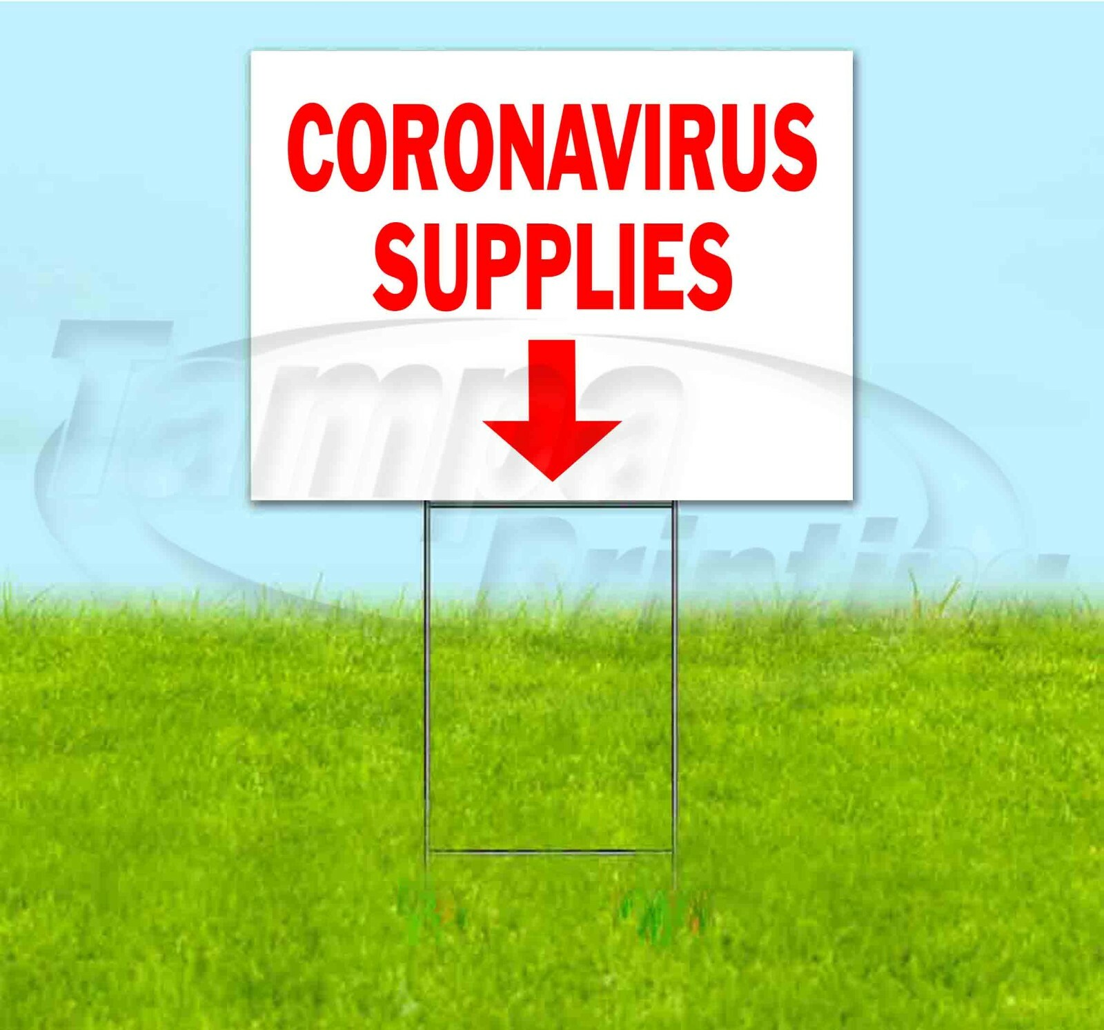 VIRUS SUPPLIES DIRECTIONAL ARROW 18×24 Yard Sign WITH STAKE Bandit CDC