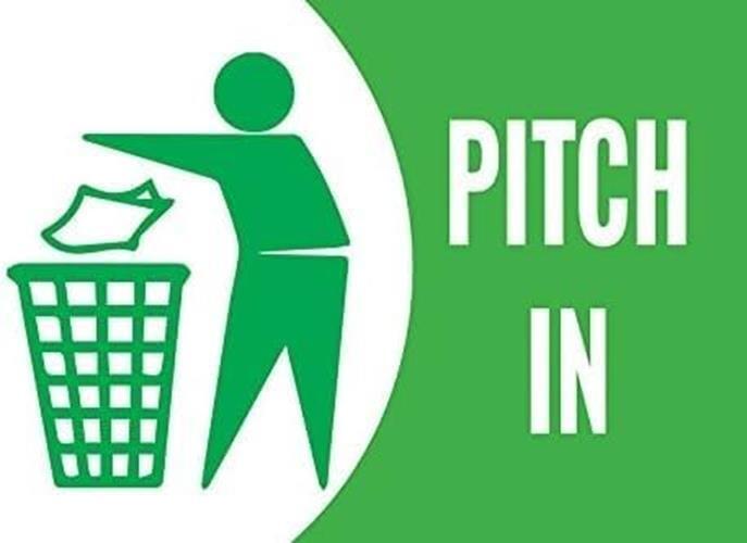Pitch In Business Retail Counter Informational Sign | Plastic | 12″w x 8″h