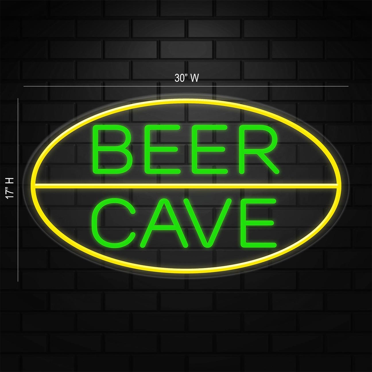 Beer Cave Sign for Business Displays | LED Flex Neon | 30″W x 17″H x 1″D