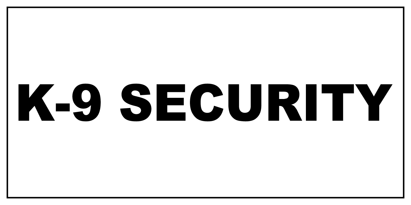 K-9 Security Black Car Door Magnets Magnetic Signs-Qty 2