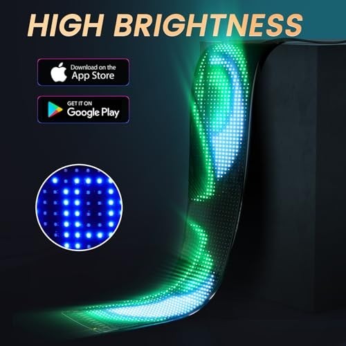 Programmable LED Sign 2 Pack 15×4 Inch Full Color Eyes Bluetooth App Scrolling