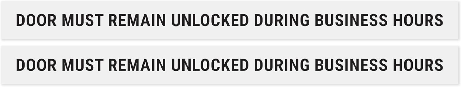 Weatherproof Door Decal – This Door Stays Unlocked During Business Hours (2pcs)