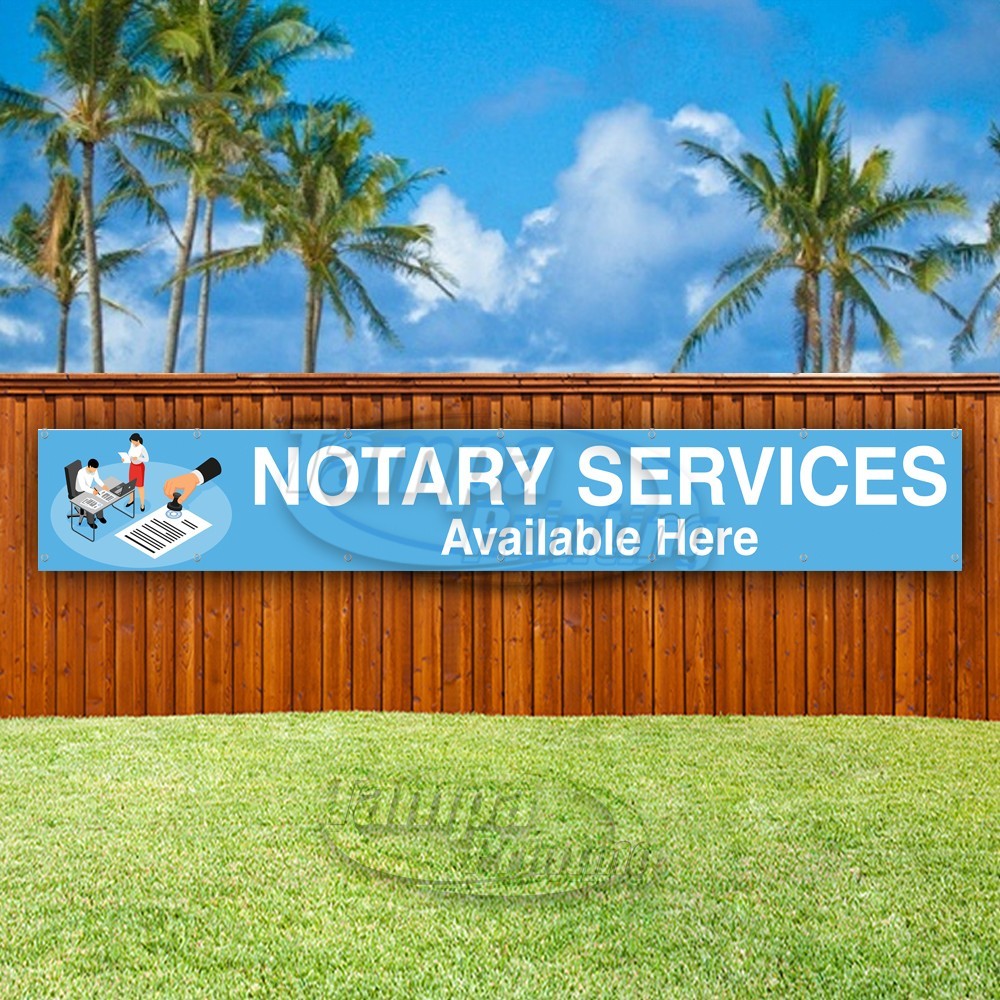NOTARY SERVICES AVAILABLE HERE Advertising Vinyl Banner Flag Sign USA XL01650