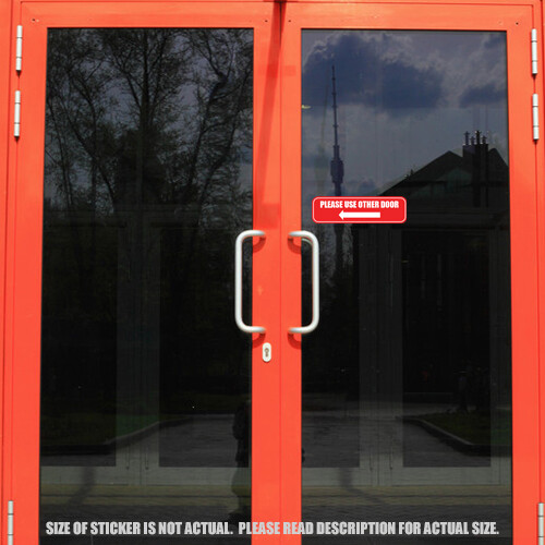 Please use other door left arrow window sticker store business entrance exit