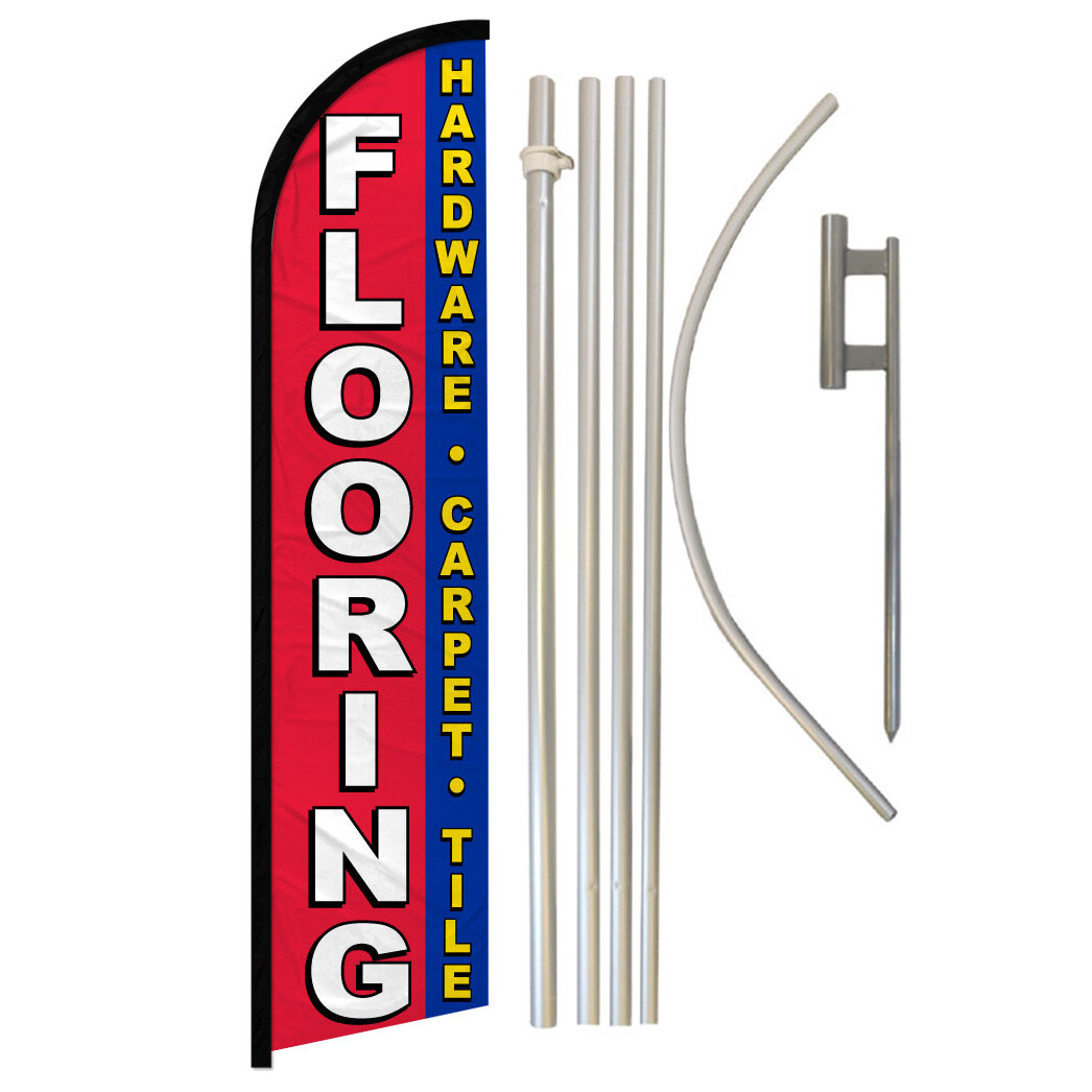 Flooring Full Curve Windless Swooper Flag Pole Kit Carpet Tile