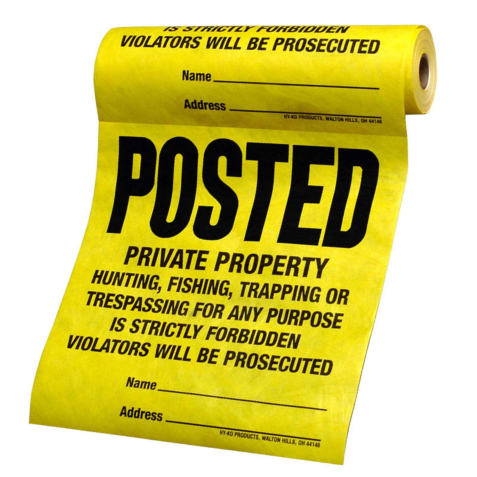 100 PCS Posted Private Property Tyvek Sign Roll Fits 11×11 Inch