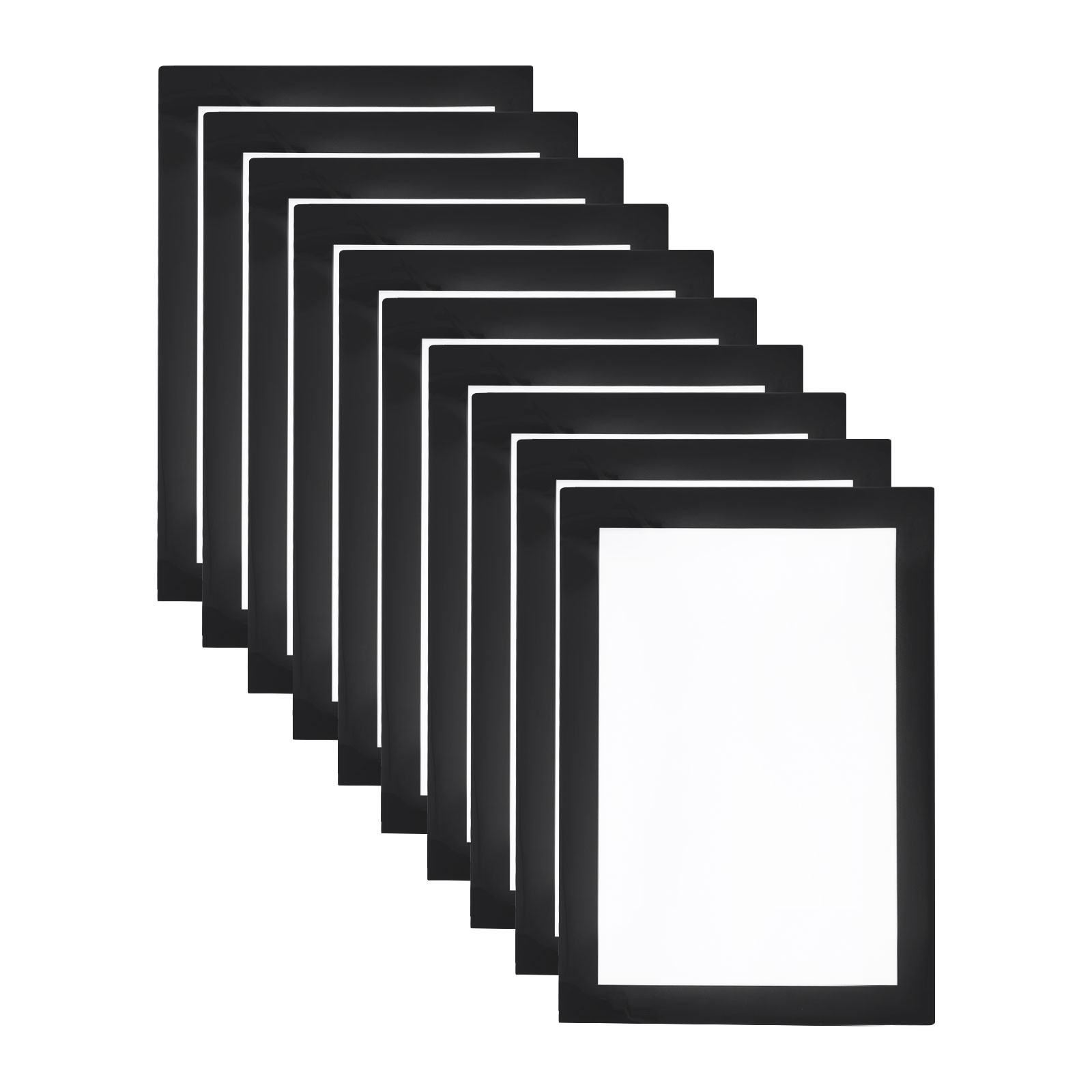 12pcs Self Adhesive Magnetic Wall Sign Holder, 5″x7″ Frame Display,Black