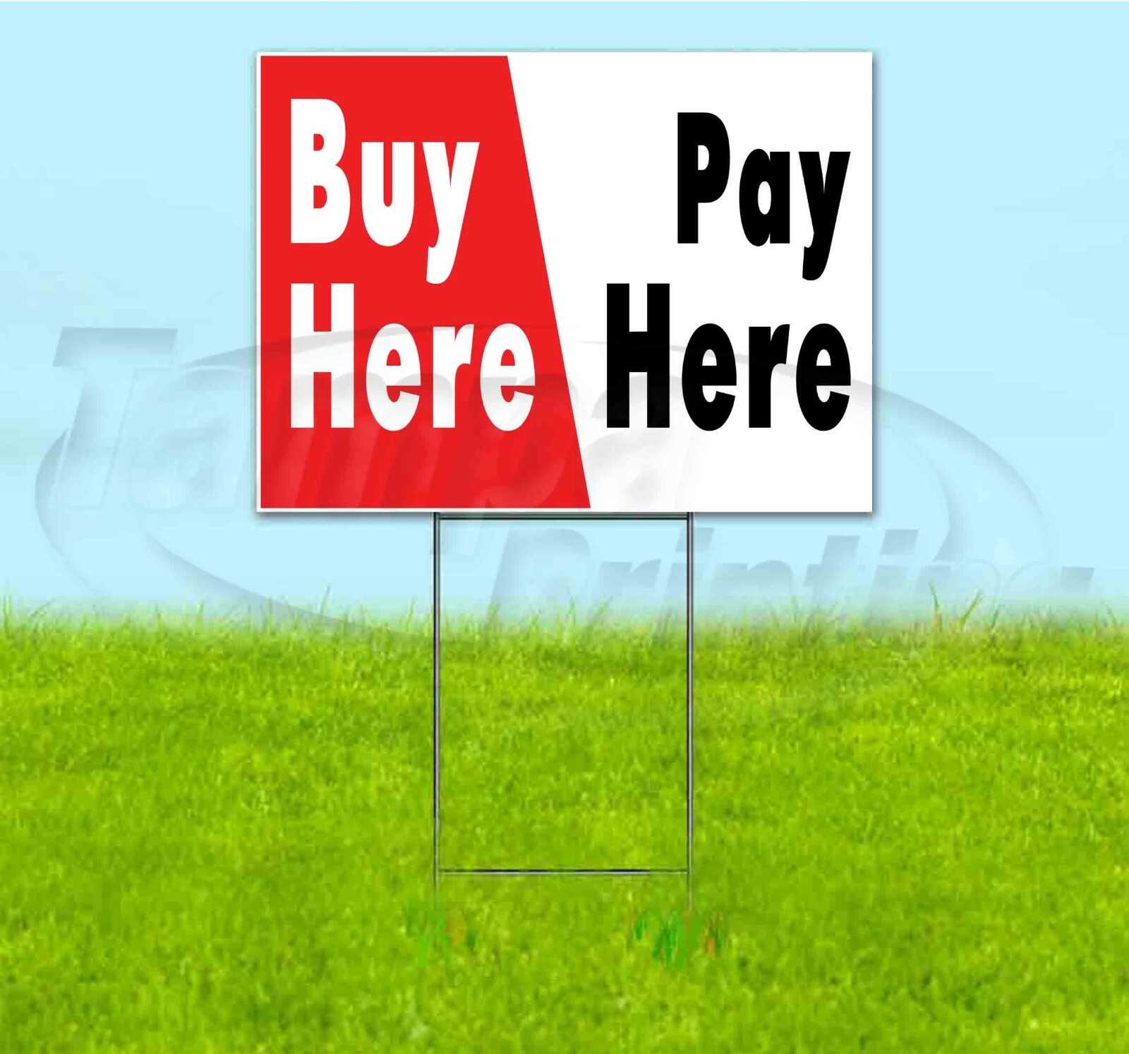 BUY HERE PAY HERE 18×24 Yard Sign WITH STAKE Corrugated Bandit USA DEALERSHIP