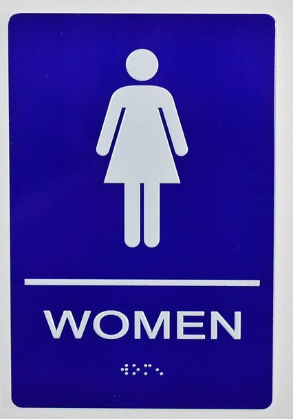 Woman Restroom Sign -( Blue,6×9) The Sensation line-ref0420