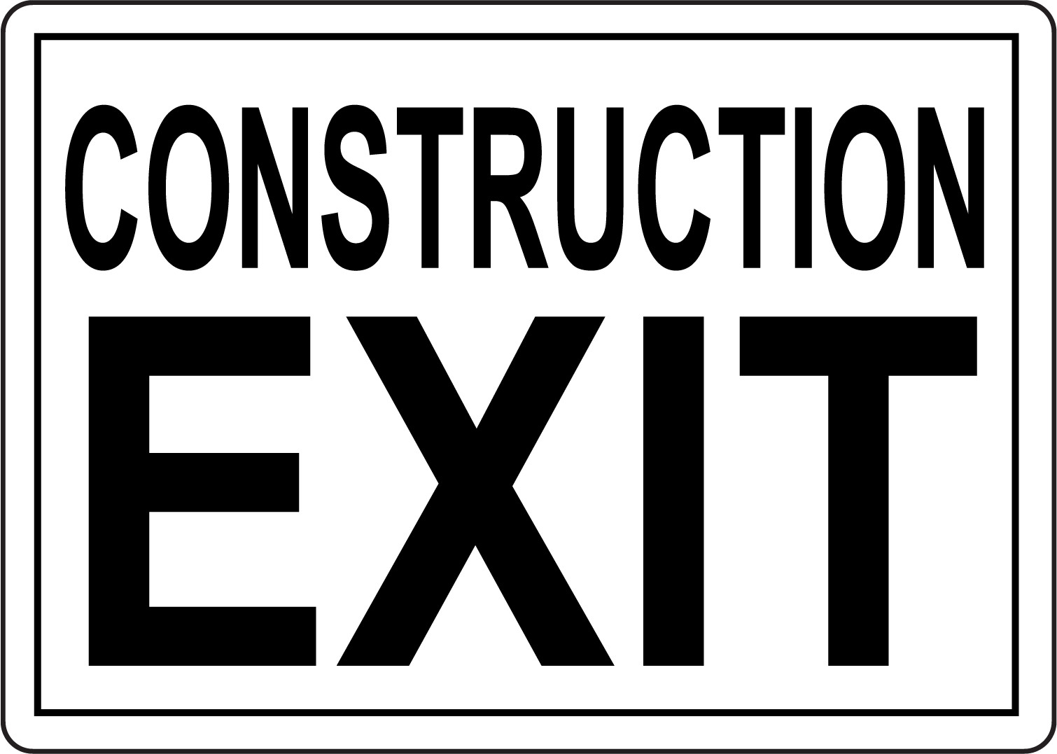 CONTRUCTION EXIT | Adhesive Vinyl Sign Decal