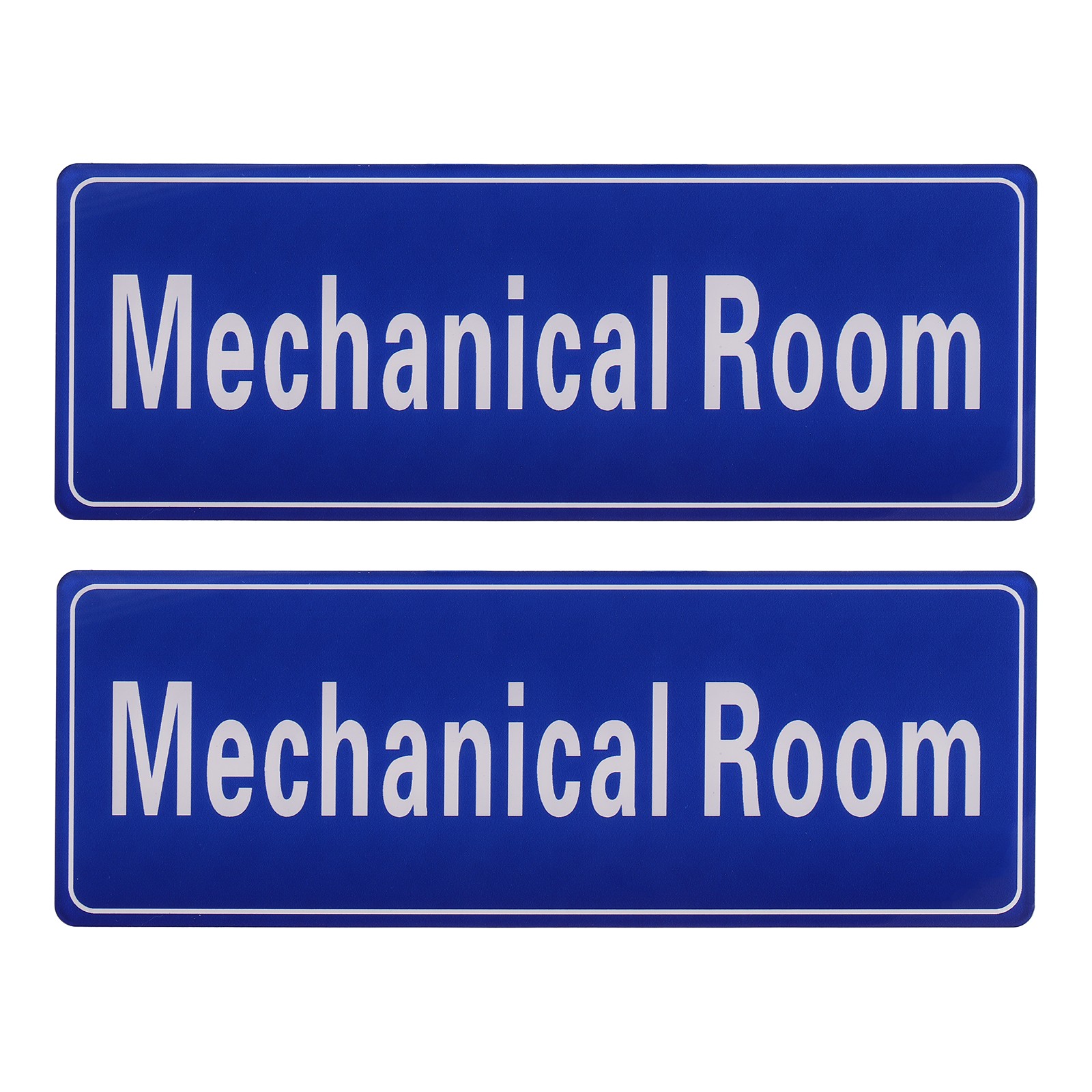 9″x3″ Mechanical Room, 2Pcs Room Door Sign, Navy Blue with White Text