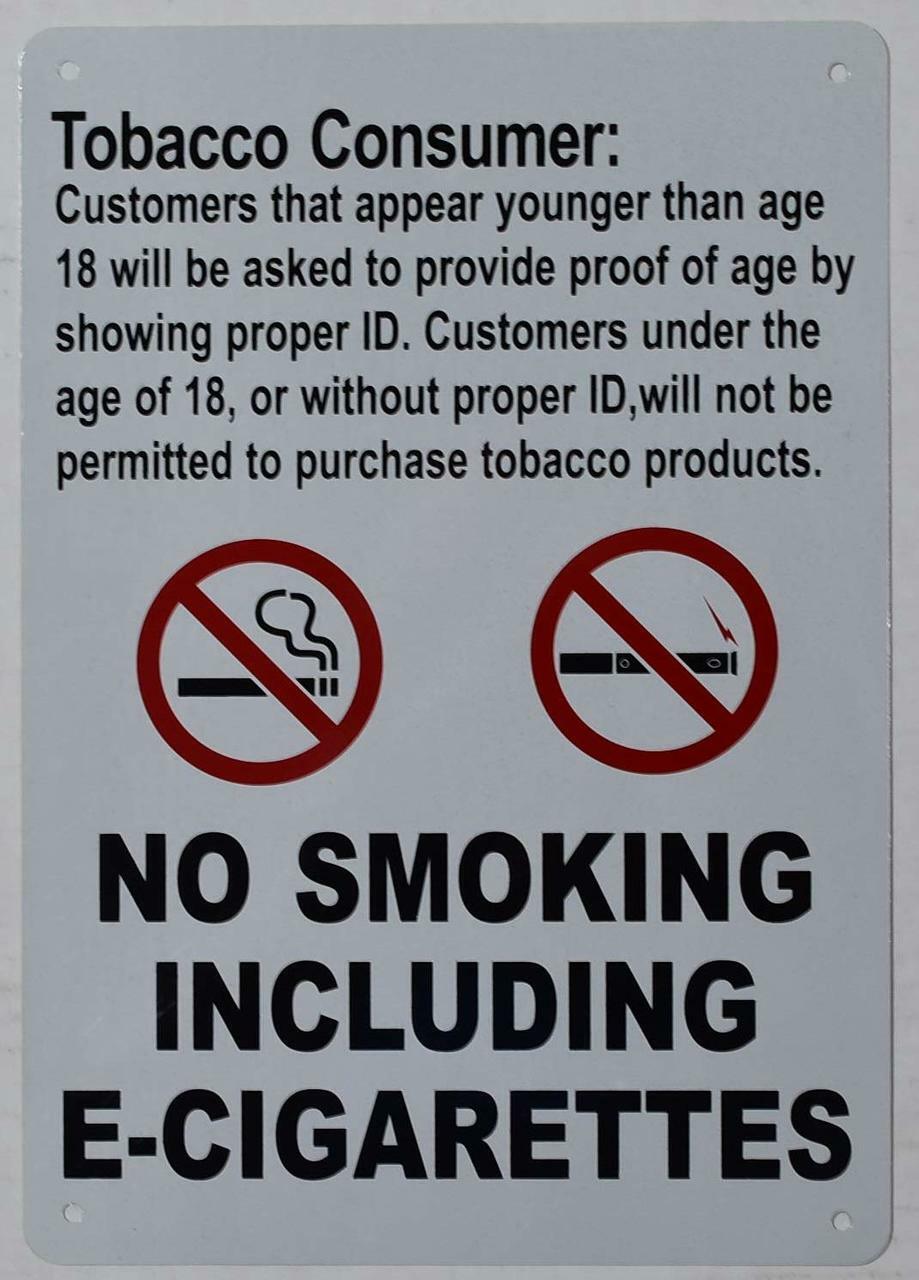 Tobacco Consumer Notice Sign – for Retail (White, 7X10-Rust Free)–REF24-1027