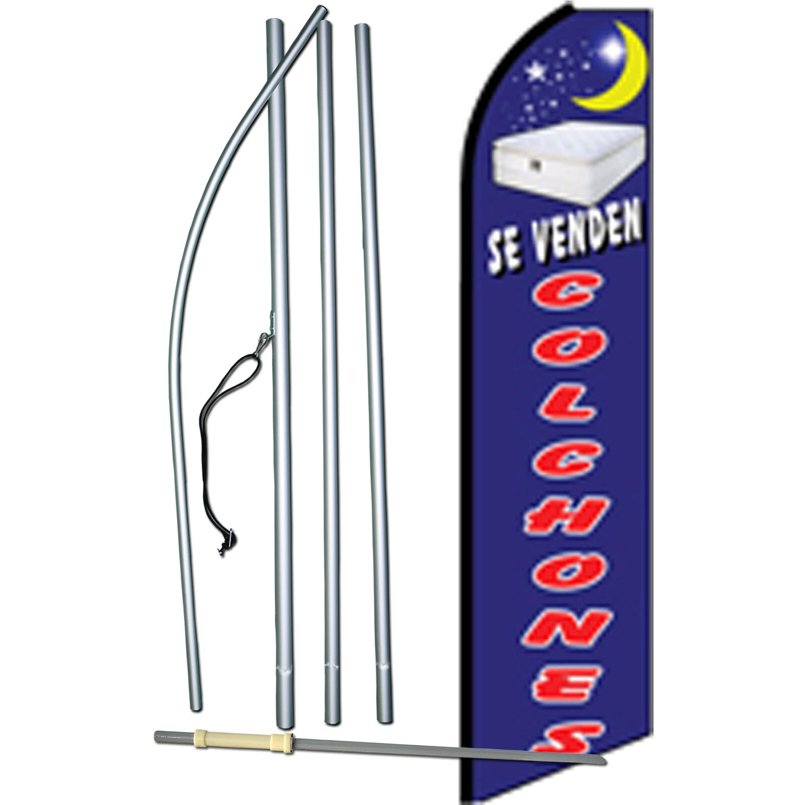 Se Venden Colchones Flag with Flag Pole and Spike