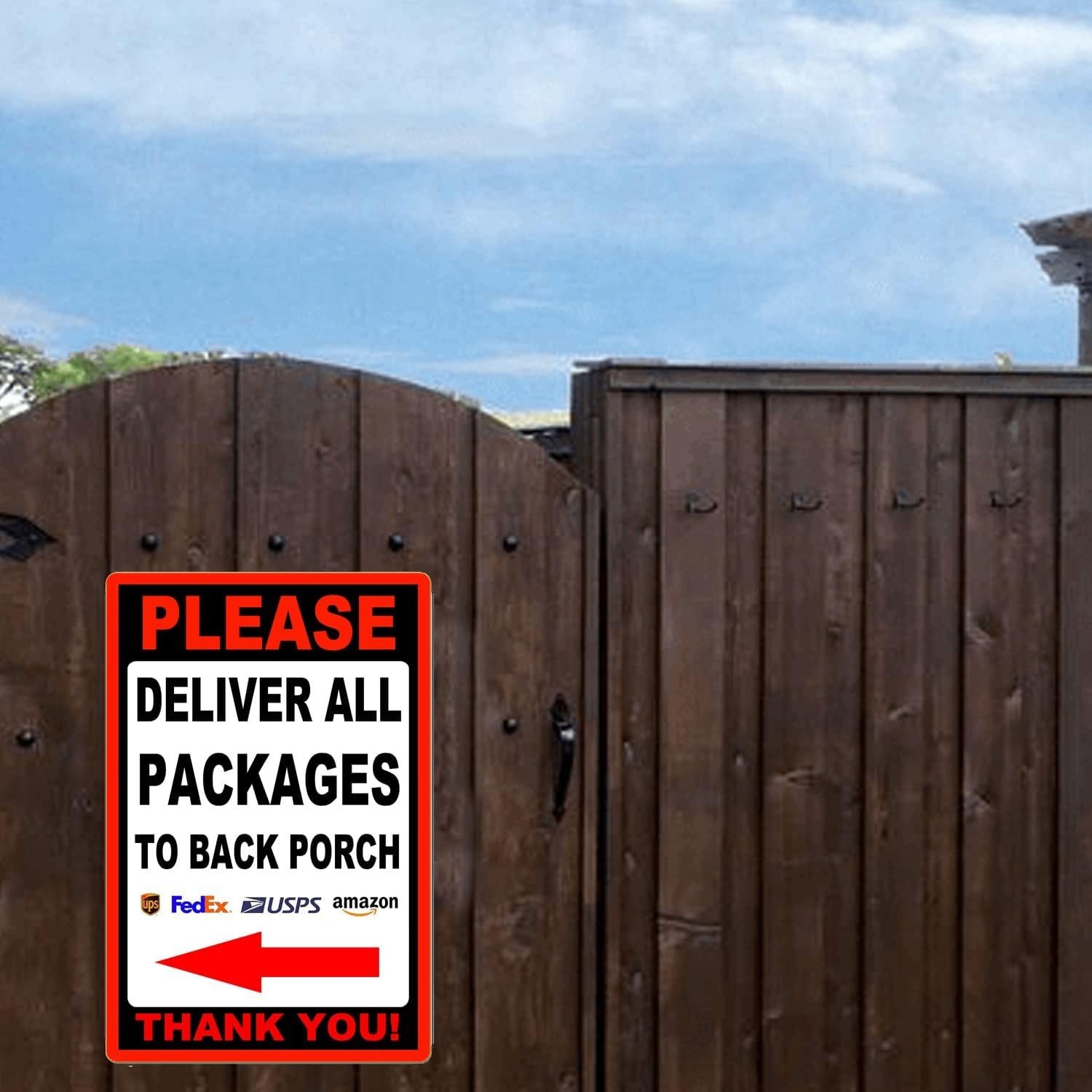 Weather-Resistant Aluminum Delivery Sign 12x8in – Clear Package Instructions