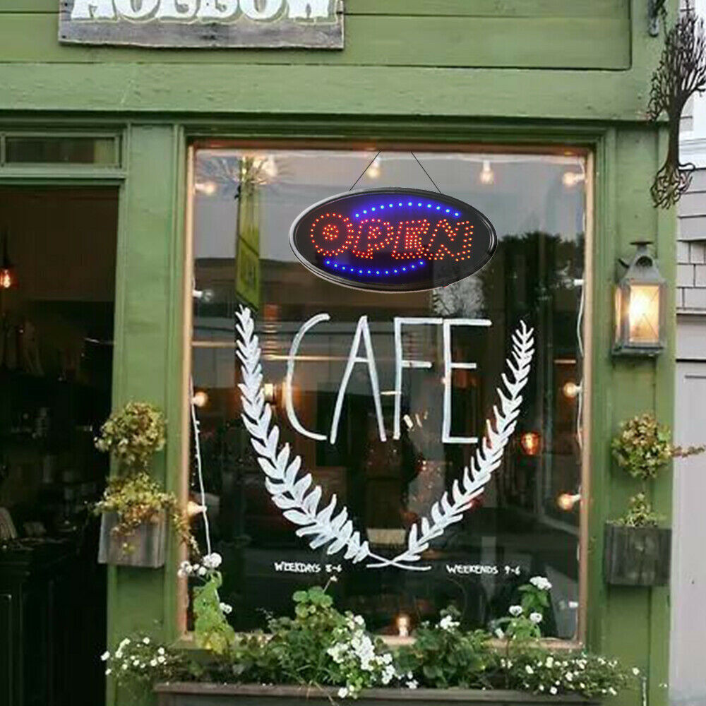 LED Open Sign Neon Light Bright Business Sign for Restaurant Shop Store Coffee