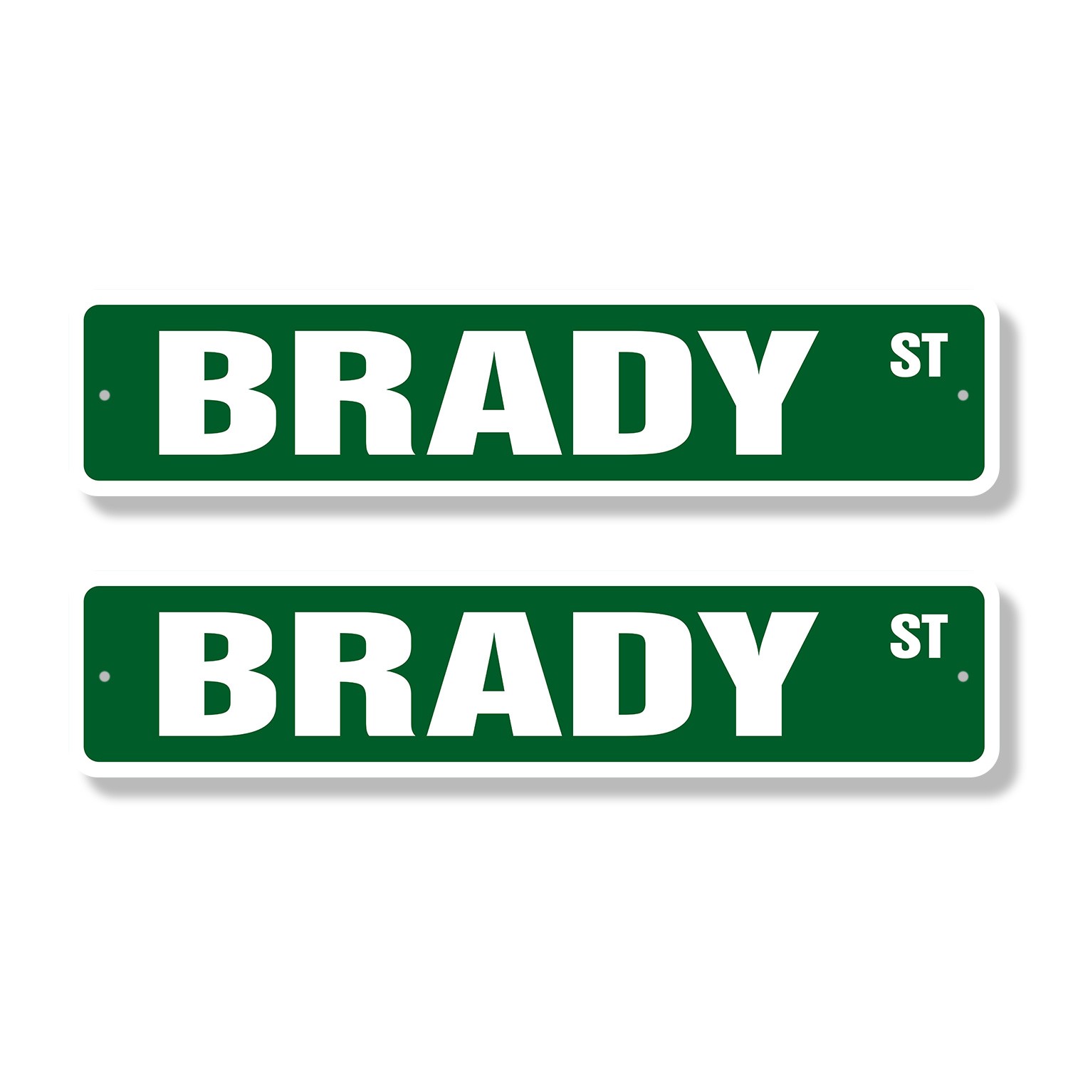 BRADY Street Sign (2 Pack) Childrens Name Room Metal Road Sign