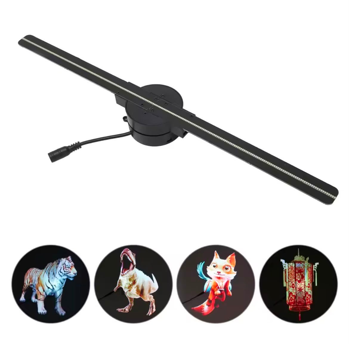 3D Hologram Fan 16.5in LED Advertising Display WiFi Projector 224 LEDs Sign