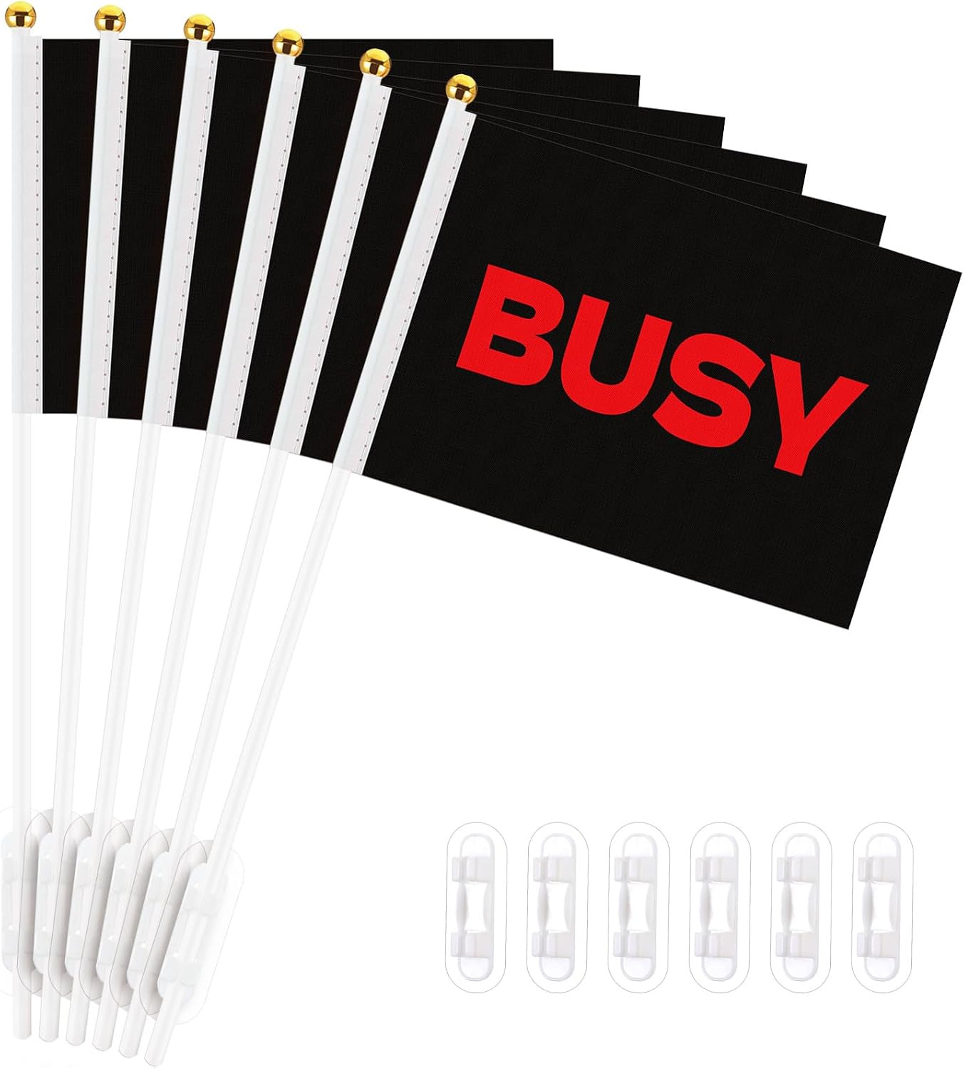 6 Pack Double Sided Desk Sign Flag Office Privacy Signal with Clip Desk Sign for