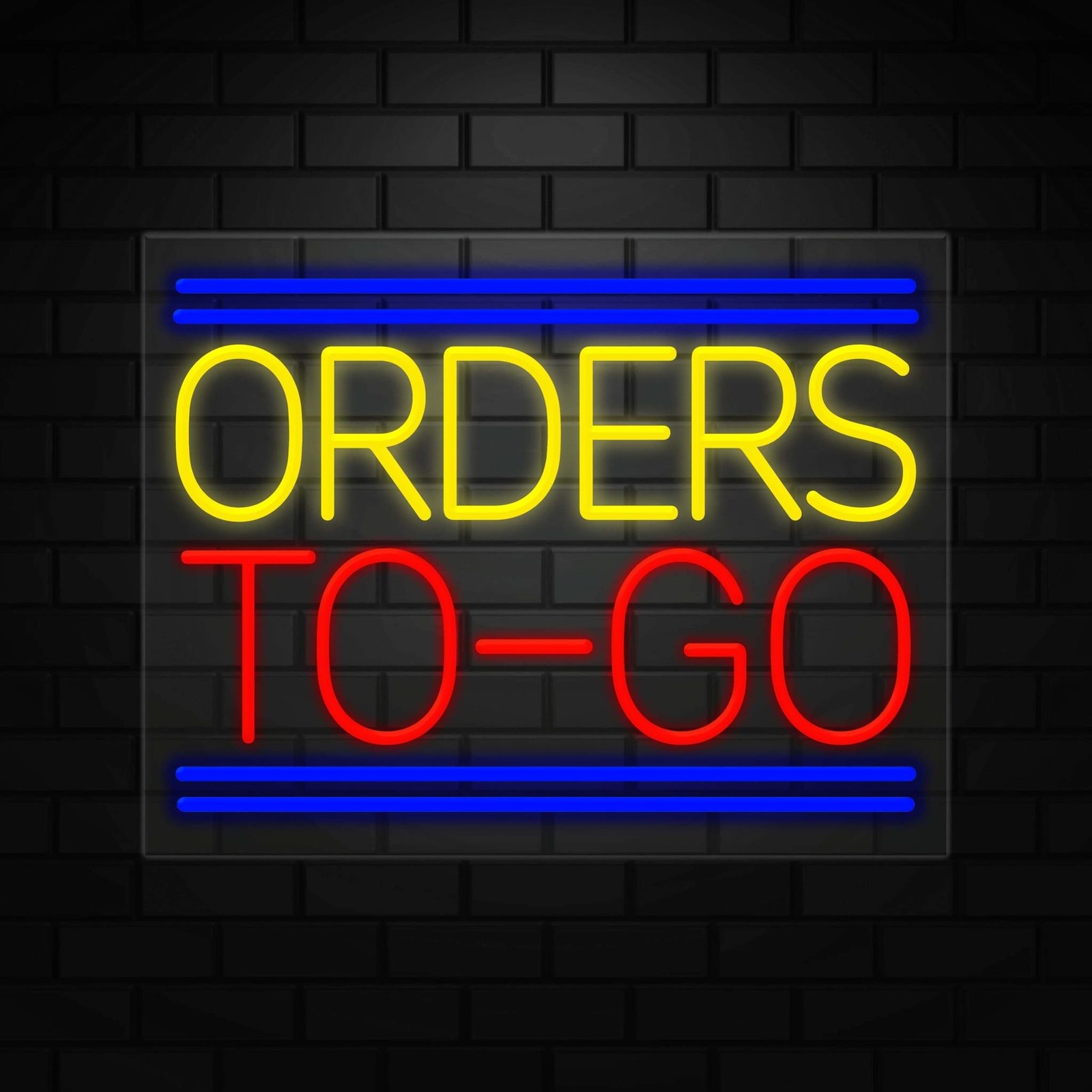 Orders To-Go Neon Sign for Retail Displays | LED Flex Neon | 24″W x 18″H x 1″D
