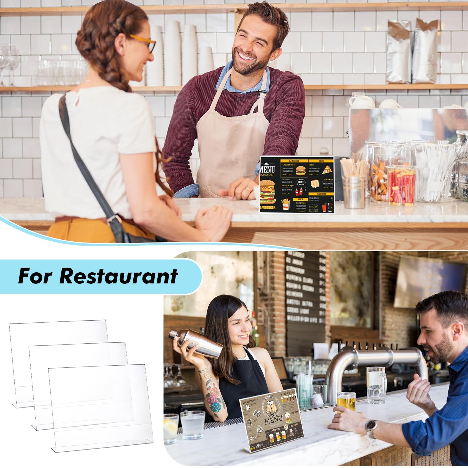 Sanwuta 4 Pcs Horizontal 8.5 x 11 Inch Acrylic Sign x 11 inches, clear