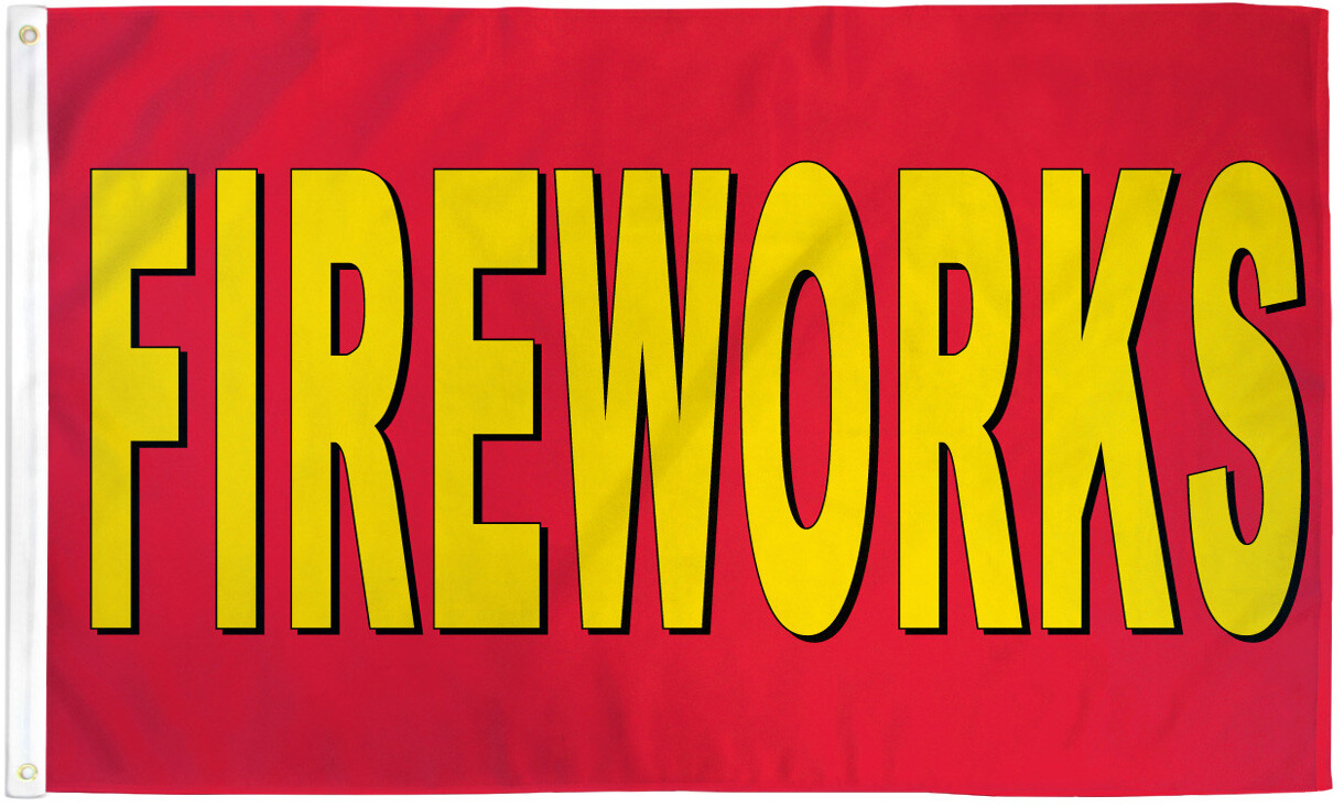 Fireworks Flag 3x5ft Fireworks Stand Banner Sign Fourth of July Firecrackers