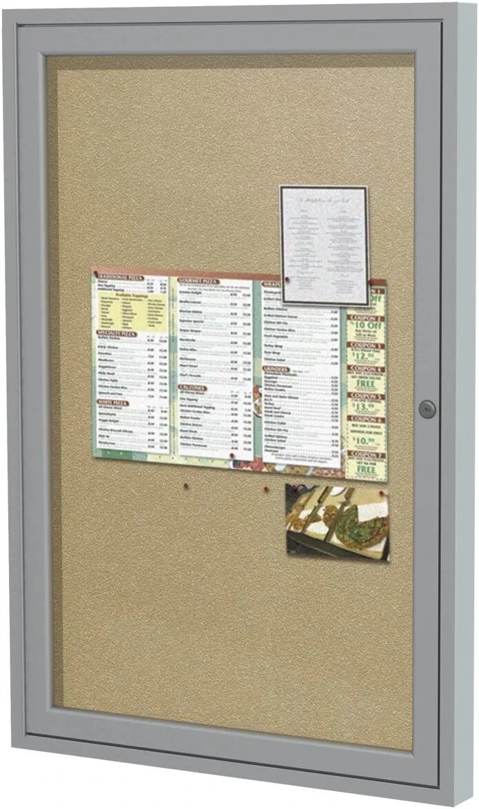 Enclosed Aluminum Bulletin Retail Board 36″x24″ Ghent PA13624VX-181 FREE SHIP!!