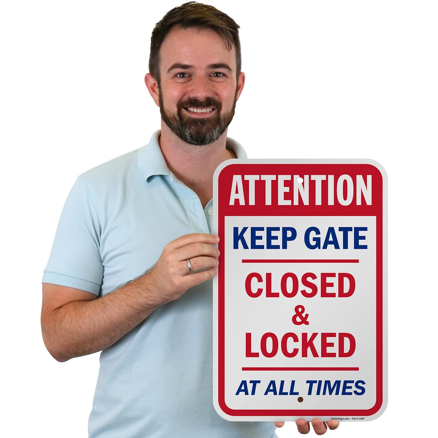 SmartSign 18×12 Keep Gate Closed Locked All Times Metal Sign K-2365-AL-12×18