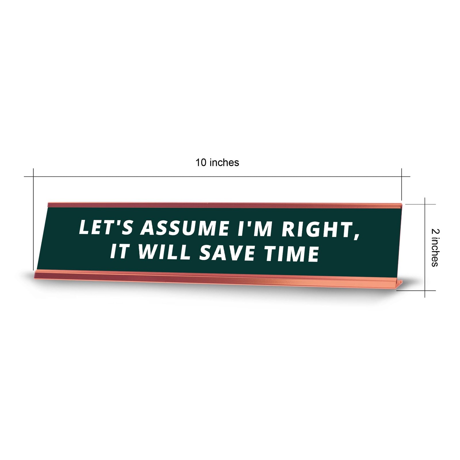 Let’s Assume I’m Right, It Will Save Time Desk Sign (2×10″) |Funny Office Decor