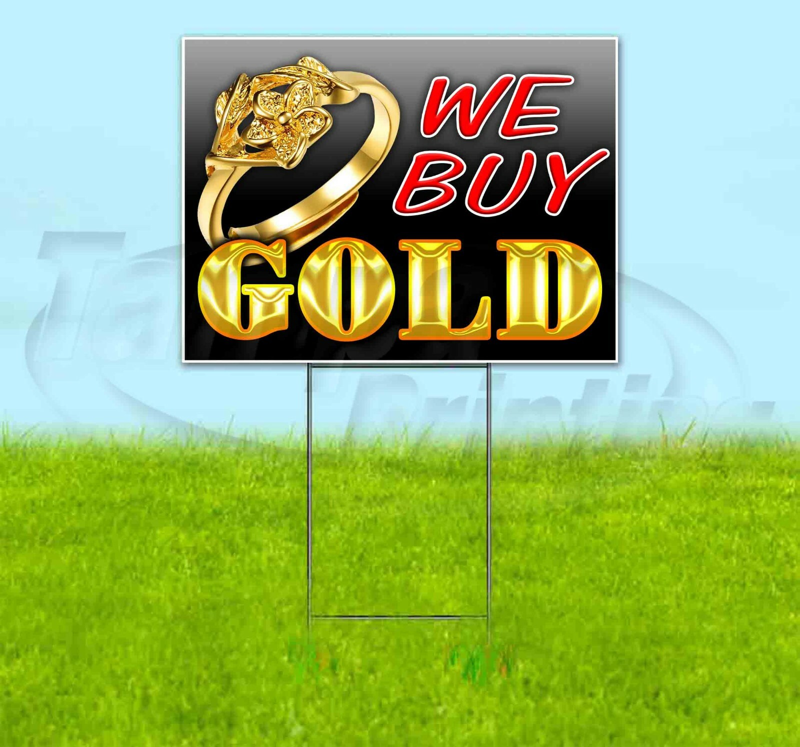WE BUY GOLD 18×24 Yard Sign Corrugated Plastic Bandit Lawn Business USA