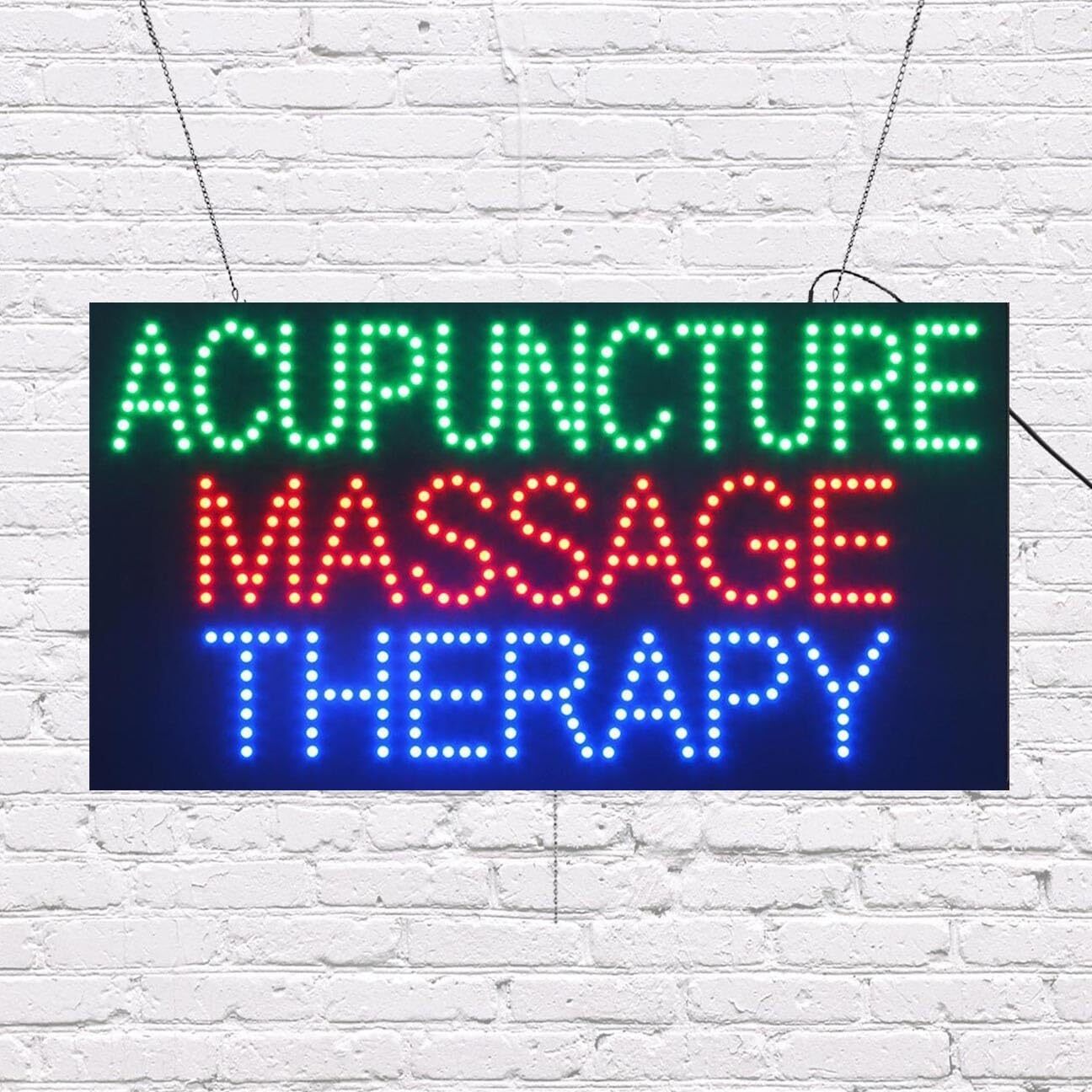 LED Acupuncture Massage Therapy Sign | Light Up Sign | 31″W x 17″H x 1″D