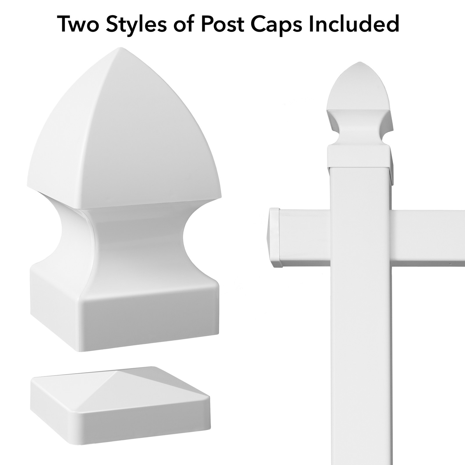 72″ x 47″ Real Estate Yard Sign Post with 2 Cap Options – Vinyl PVC – White –