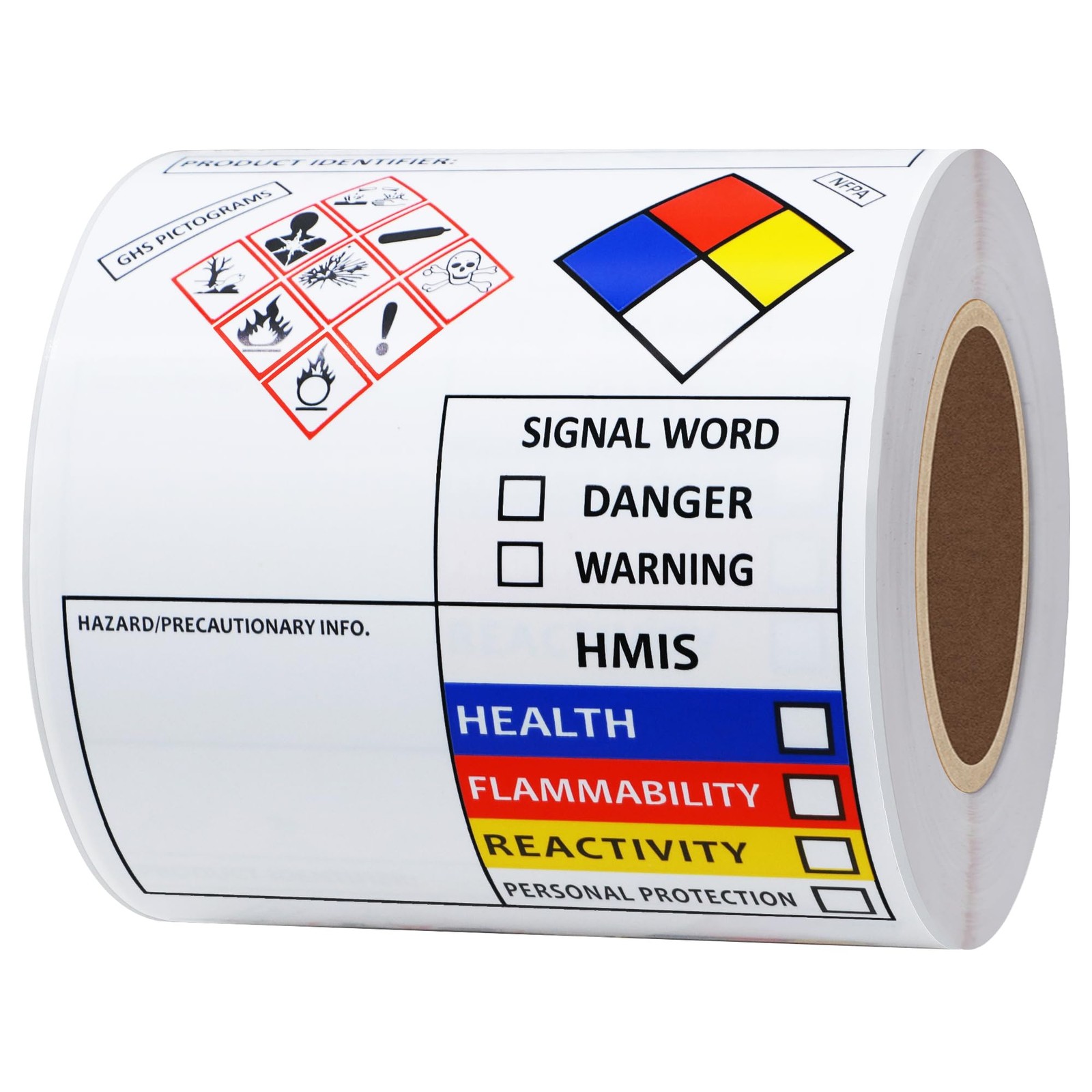 Hybsk SDS Chemical Safety Labels GHS NFPA 100pcs
