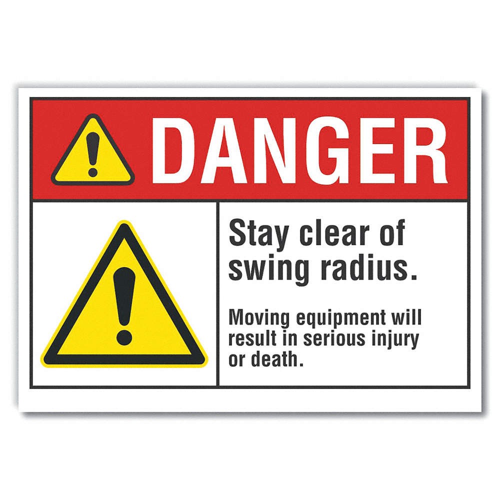 LYLE LCU4-0064-ED_14x10 Danger Sign,10inx14in,Non-PVC Polymer 456N42