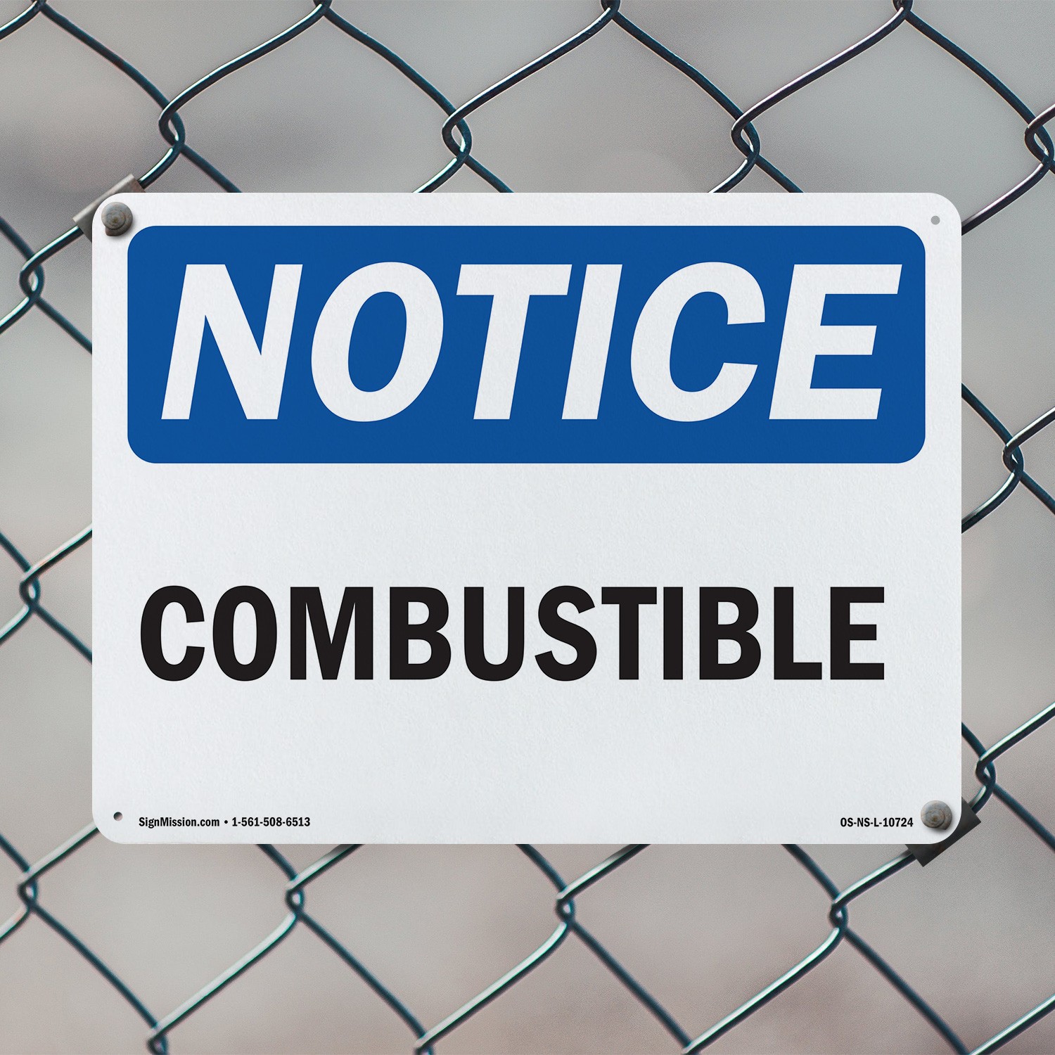 Combustible OSHA Notice Sign Metal, Plastic, Or Decal – 5 or 10 Pack