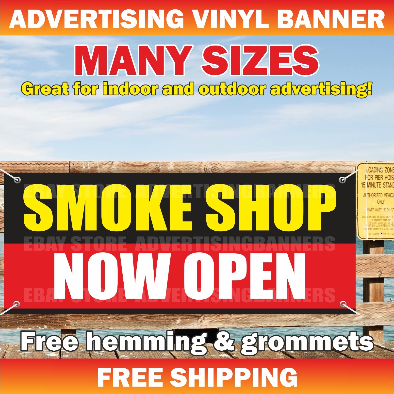 SMOKE SHOP NOW OPEN Advertising Banner Vinyl Mesh Sign oil tobacco cigarettes