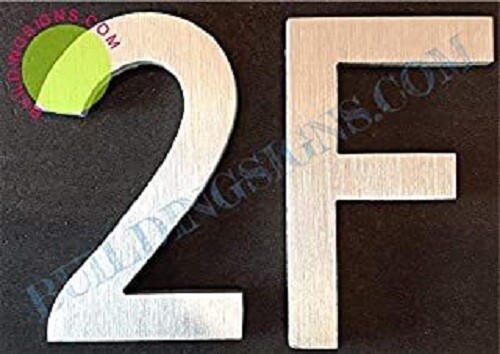 Apartment Number 2F Sign (Brush Silver,, Rust Free, 2.75 inch)….–REF24-1027