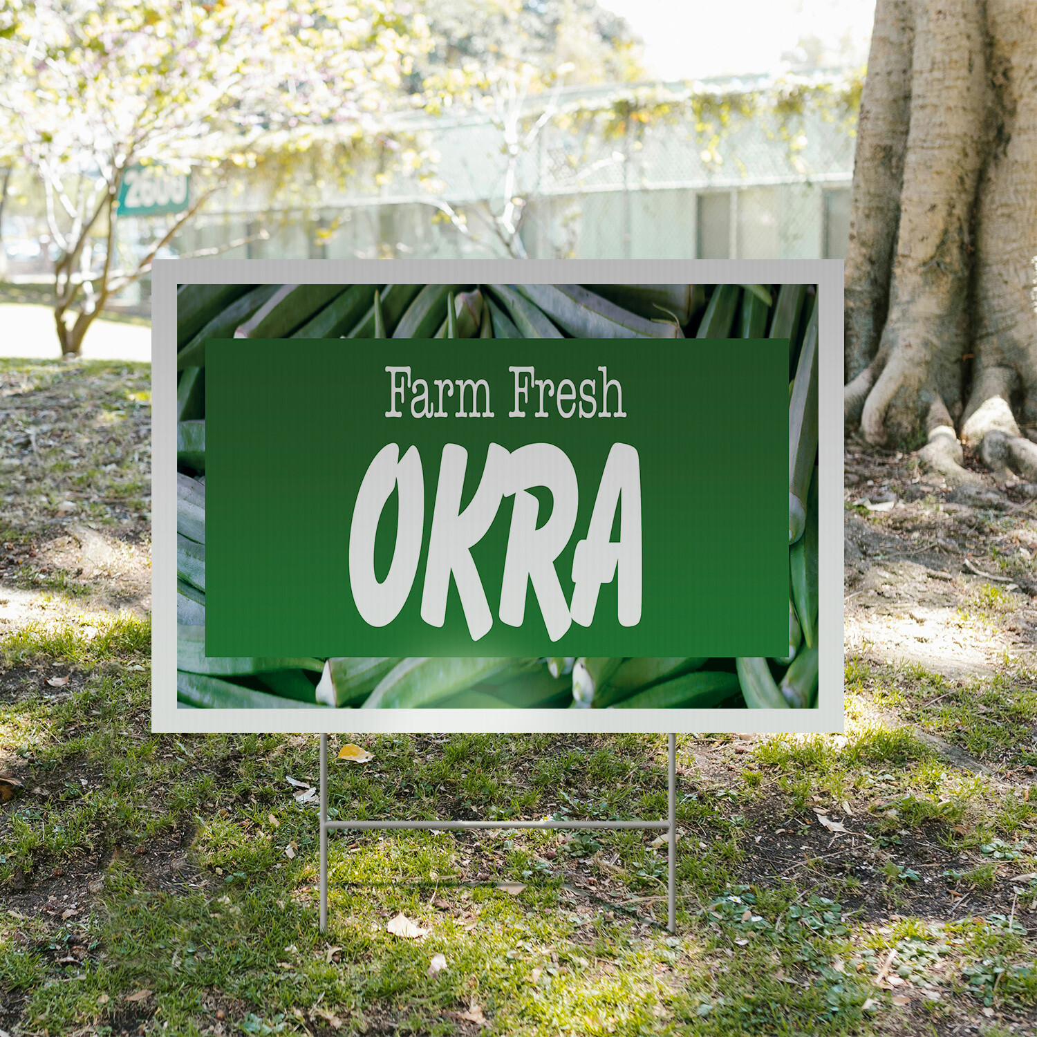 Farm Fresh Okra Yard Sign Southern Favorites, Local Produce, Fresh Deals