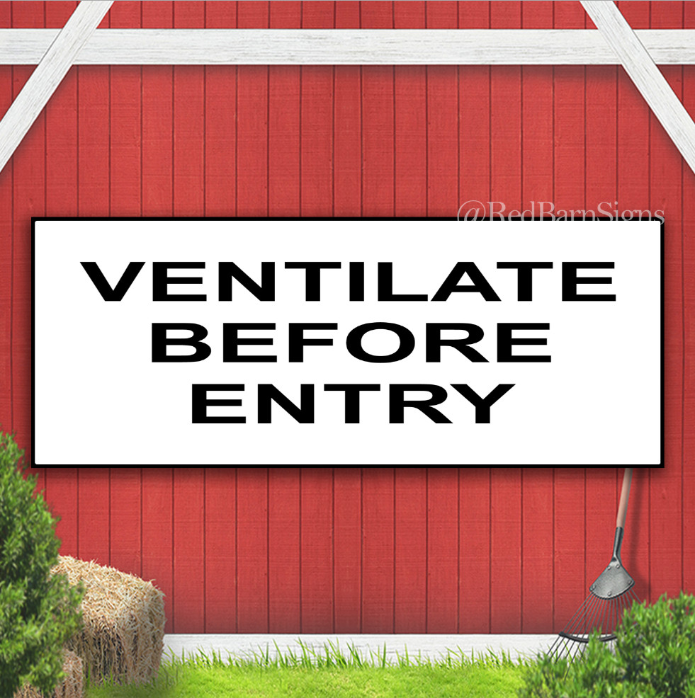 VENTILATE BEFORE ENTRY Indoor Outdoor Banner Sign with grommets