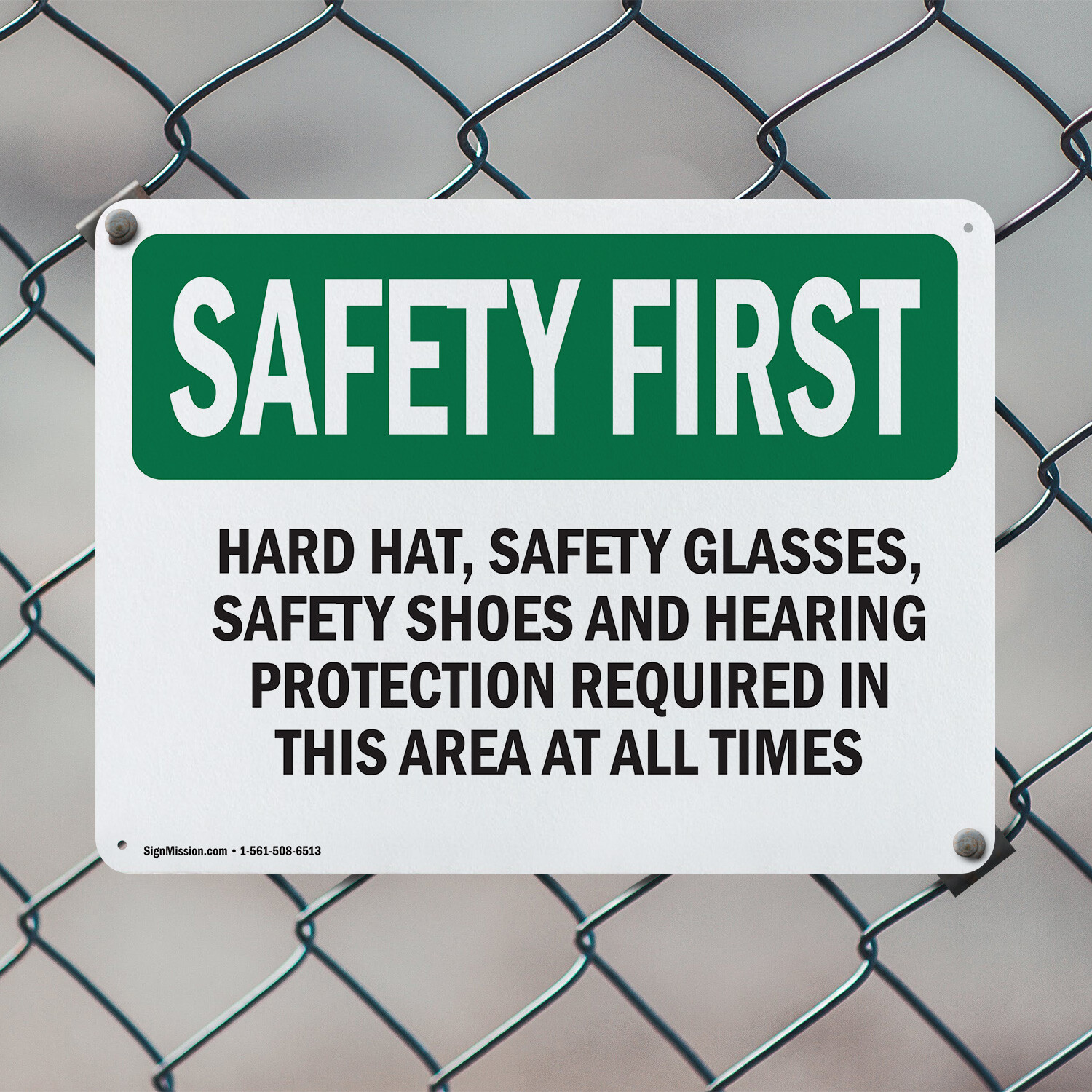 (2 Pack) Hard Hat Safety Glasses Safety Shoes And OSHA Safety First Sign Decal