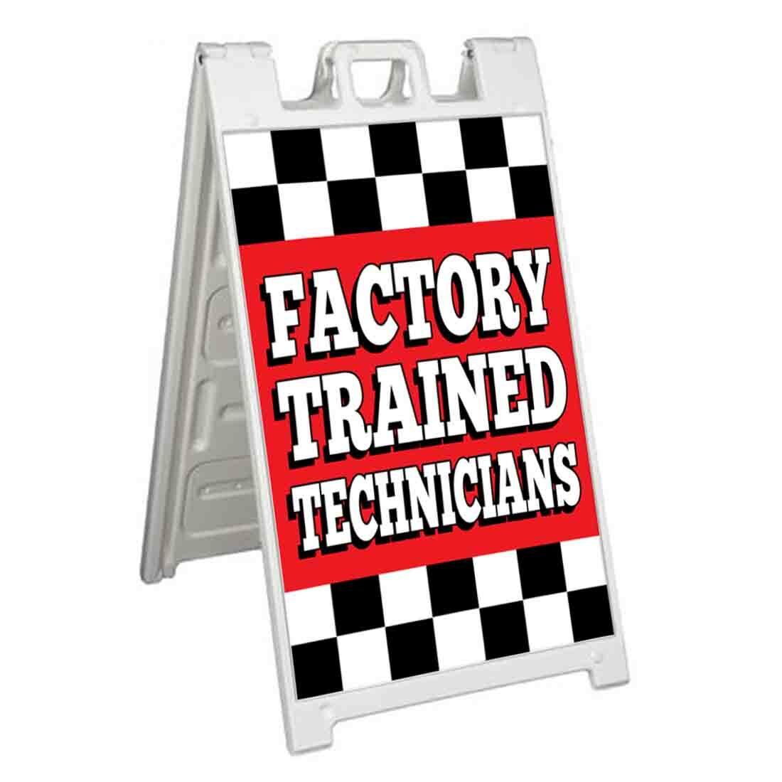 FACTORY TRAINED TECHNICIANS Signicade 24×36 Aframe Sidewalk Sign Banner Decal