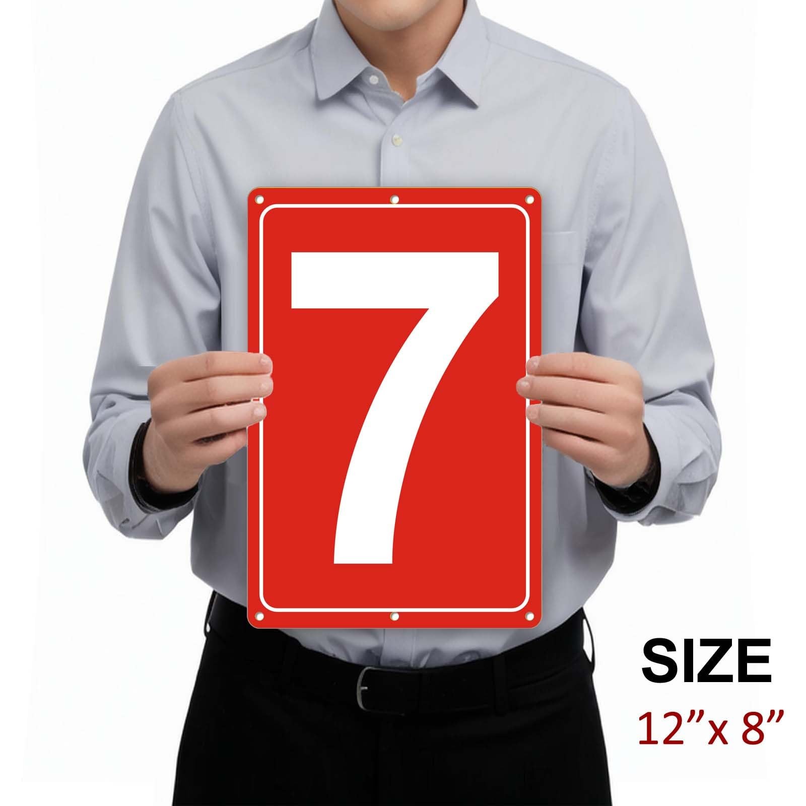 Numbered Sign, Aluminum Number Signs for Tennis Court, 12×8 inches Signage fo…